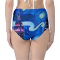 Starry Night In New York Van Gogh Manhattan Chrysler Building And Empire State Building Classic High-Waist Bikini Bottoms View2