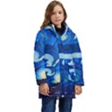 Starry Night In New York Van Gogh Manhattan Chrysler Building And Empire State Building Kids  Hooded Longline Puffer Jacket View1