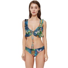 Game Starry Night Doctor Who Van Gogh Parody Low Cut Ruffle Edge Bikini Set