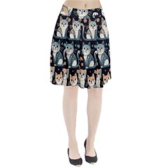 Cats Pattern Pleated Skirt by Valentinaart