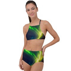Lake Storm Neon Nature Halter Tankini Set