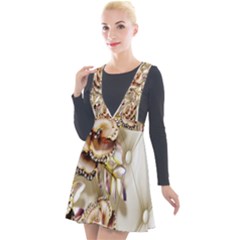 Butterfly Dreams, Bonito, Butterfly, Dream, Flower, Girly Plunge Pinafore Velour Dress