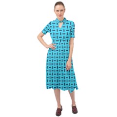 Pattern-123 Keyhole Neckline Chiffon Dress