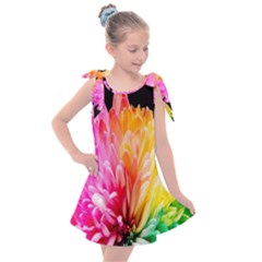 Abstract, Amoled, Back, Flower, Green Love, Orange, Pink, Kids  Tie Up Tunic Dress