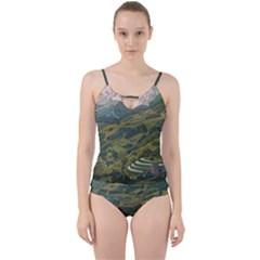 Anime Scenery Drawing Sky Landscape Cloud Cartoon Cut Out Top Tankini Set by Sarkoni