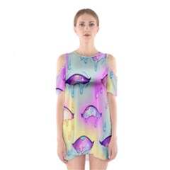 Ahegao, Anime, Pink Shoulder Cutout One Piece Dress