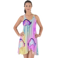 Ahegao, Anime, Pink Show Some Back Chiffon Dress