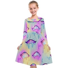 Ahegao, Anime, Pink Kids  Midi Sailor Dress