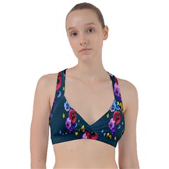 Falling Flowers, Art, Coffee Cup, Colorful, Creative, Cup Sweetheart Sports Bra