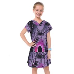 Fingerprint Astro, Amoled, Astronaut, Black, Dark, Oled Kids  Drop Waist Dress