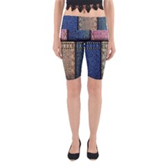 Jeans, Background, Color, Desenho, Shapes, Texture Yoga Cropped Leggings