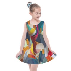 Pattern Calorful Kids  Summer Dress