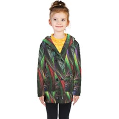 Abstract Psychedelic Kids  Double Breasted Button Coat
