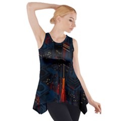 Architecture City Pixel Art Side Drop Tank Tunic by Sarkoni