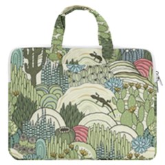 Playful Cactus Desert Landscape Illustrated Seamless Pattern Macbook Pro 13  Double Pocket Laptop Bag