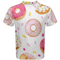 Vector Donut Seamless Pattern Men s Cotton T-shirt by Grandong