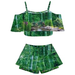 Bamboo Forest Squid Family Kids  Off Shoulder Skirt Bikini
