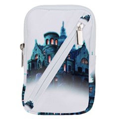 Blue Castle Halloween Horror Haunted House Belt Pouch Bag (small) by Sarkoni