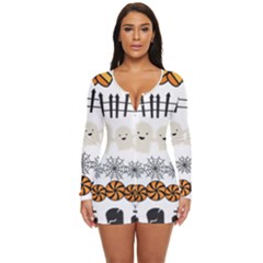Halloween Holidays Long Sleeve Boyleg Swimsuit by Sarkoni