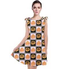 Chess Halloween Pattern Tie Up Tunic Dress by Ndabl3x