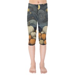 Pumpkin Halloween Kids  Capri Leggings  by Ndabl3x