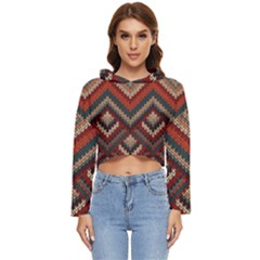 Pattern Knitting Texture Women s Lightweight Cropped Hoodie by Grandong