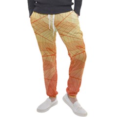 Abstract Texture Of Colorful Bright Pattern Transparent Leaves Orange And Yellow Color Men s Jogger Sweatpants by Grandong