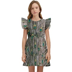 Peacock-feathers1 Kids  Winged Sleeve Dress