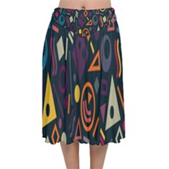 Inspired By The Colours And Shapes Velvet Flared Midi Skirt