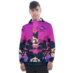 Mickey And Minnie, Mouse, Disney, Cartoon, Love Men s Front Pocket Pullover Windbreaker