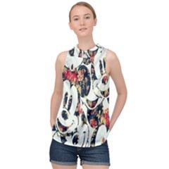 Mickey Mouse, Cartoon, Cartoon Character High Neck Satin Top