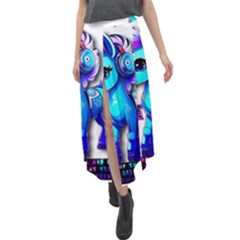 Pinkie Pie  Velour Split Maxi Skirt by Internationalstore