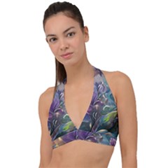Abstract Blossoms  Halter Plunge Bikini Top by Internationalstore