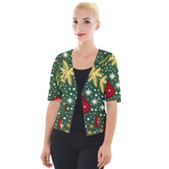 Christmas Pattern Cropped Button Cardigan by Valentinaart