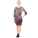 Floral Blossoms  Quarter Sleeve Hood Bodycon Dress View2