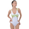 Calligraphy T- Shirt Funny Happy Calligraphy Calligrapher Handwriting Lettering T- Shirt Side Cut Out Swimsuit View1