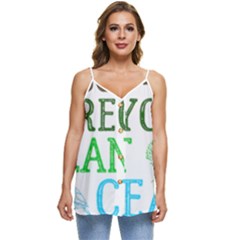 Earth Day Everyday T- Shirt Save Bees Rescue Animals Recycle Plastic Earth Day T- Shirt Casual Spaghetti Strap Chiffon Top by ZUXUMI