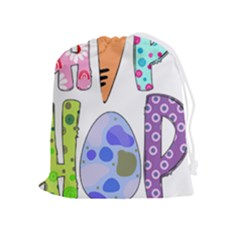 Easter Bunny Happy Easter T- Shirt Hip Hop Happy Easter T- Shirt Drawstring Pouch (xl) by ZUXUMI