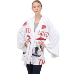 English Bulldog T- Shirt English Bulldog Mulled Wine Christmas T- Shirt Long Sleeve Velvet Kimono  by ZUXUMI