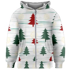 Christmas Tree Snowflake Pattern Kids  Zipper Hoodie Without Drawstring