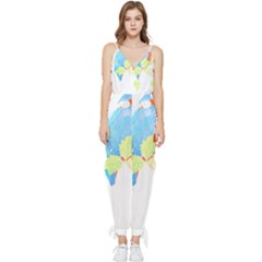 Bird Lover T- Shirtbird T- Shirt (9) Sleeveless Tie Ankle Chiffon Jumpsuit