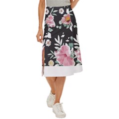 Botanical T- Shirt Botanical Graceful Pattern T- Shirt Midi Panel Skirt