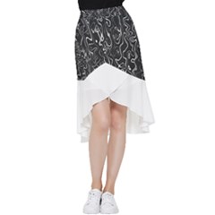 Cool Design Art T- Shirt Black And White Damascus Abstract Pattern T- Shirt Frill Hi Low Chiffon Skirt by EnriqueJohnson