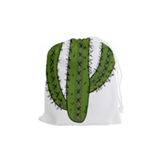 Cactus Desert Plants Rose Drawstring Pouch (medium)