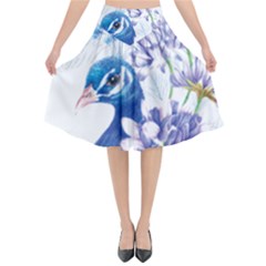 Peacock Flared Midi Skirt