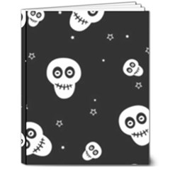 Skull Pattern 8  X 10  Hardcover Notebook by Ket1n9