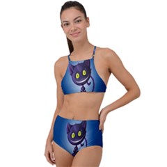 Cats Funny Halter Tankini Set