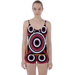 Toraja Pattern Pa barre Allo Tie Front Two Piece Tankini