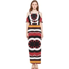 Toraja Pattern Pa barre Allo Draped Sleeveless Chiffon Jumpsuit