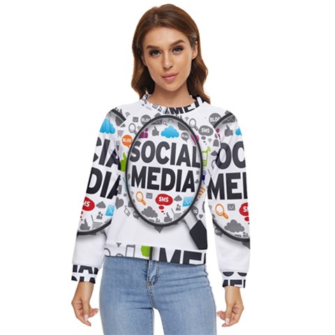 Social Media Computer Internet Typography Text Poster Women s Long Sleeve Raglan T-shirt by Ket1n9